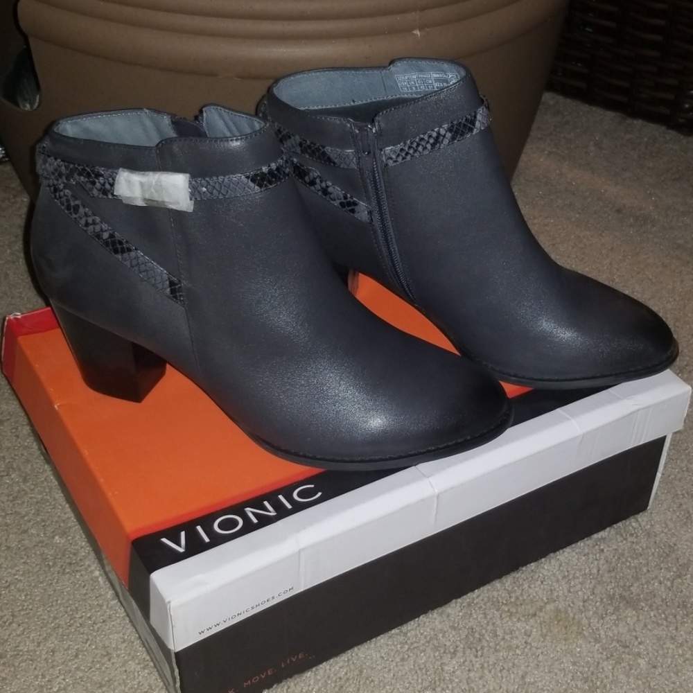 Dark grey ankle high boots
